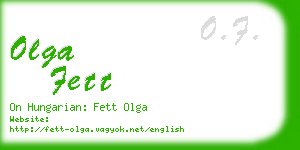 olga fett business card